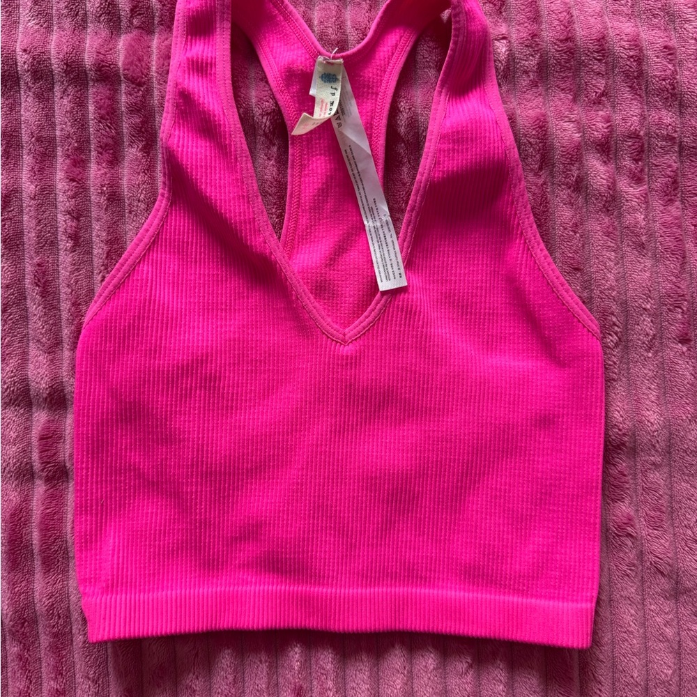 Pink Racerback Tank Top with Wide Straps